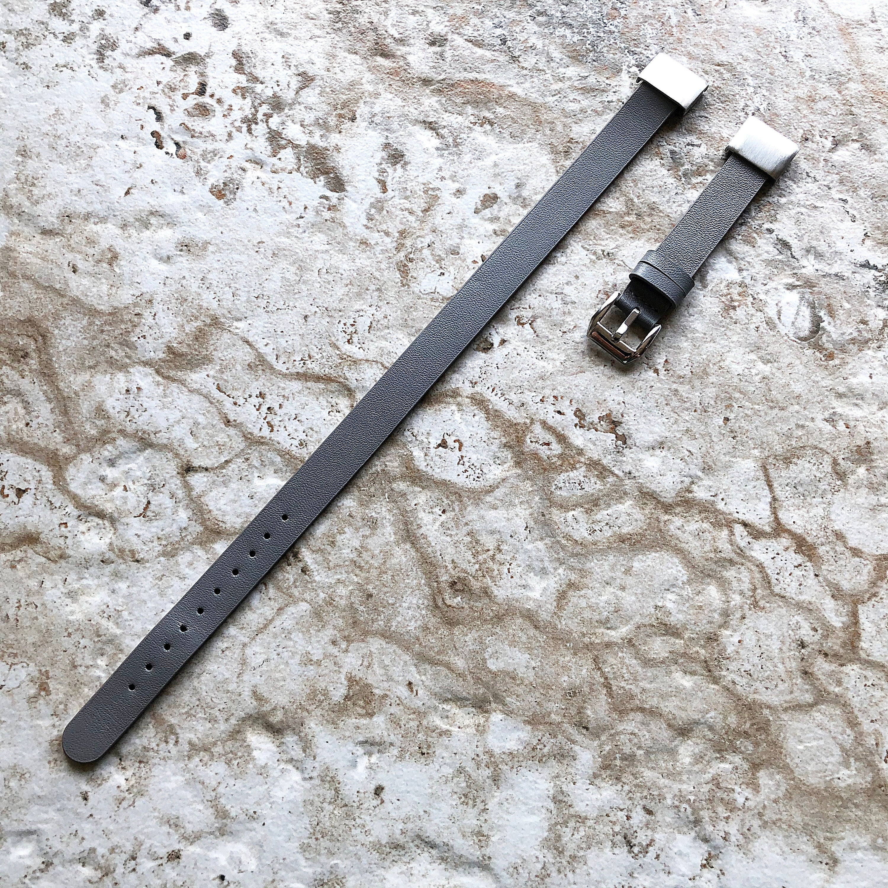 Garmin Gray Double Wrap Band for D2 Delta S Instinct 2S Descent Mk2S Mk3 Mk3i 43mm Approach S70 42mm Leather Quick Fit Watch Strap A20-B18